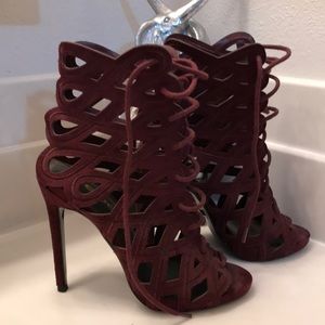 Bebe Plum caged suede High heels